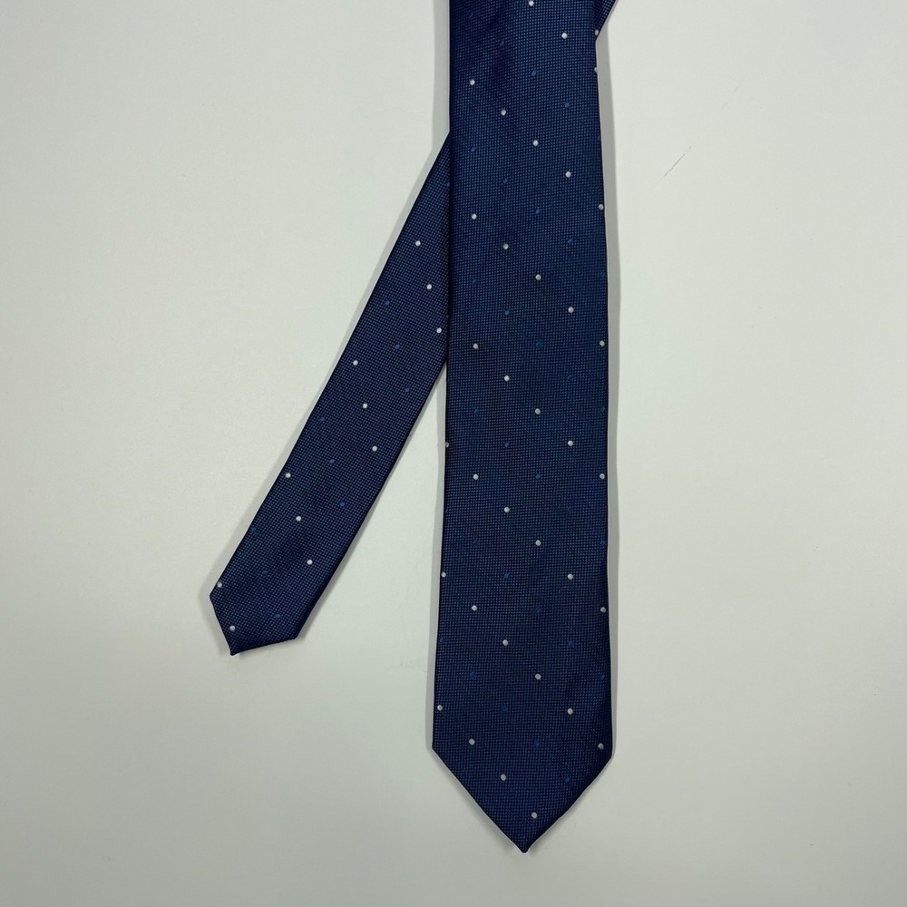 Indochino Navy Blue Polka Dot Textured Necktie Mens OS